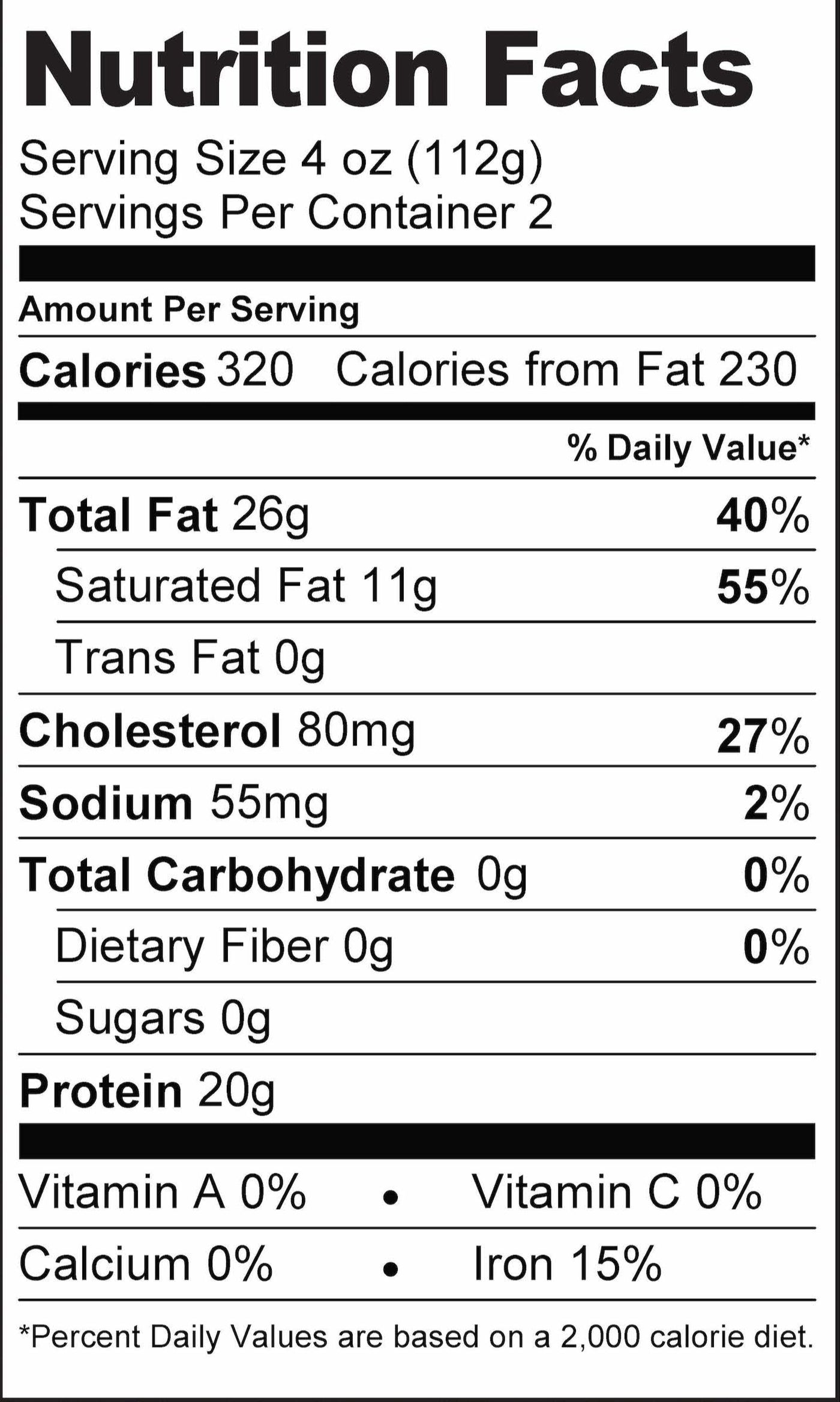 USDA Prime Filet Mignon Nutrition Facts