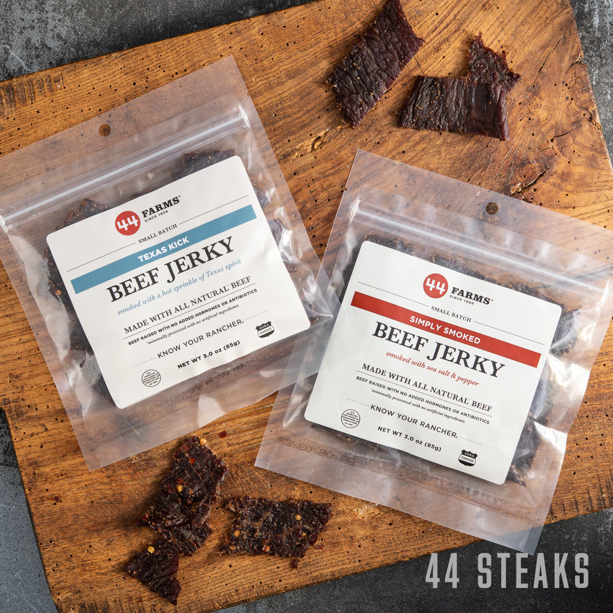 beef jerky 3oz packs texas kick and simply smoked flavors
